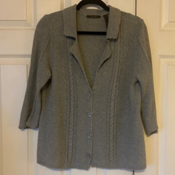 Women's Gray Knit Sweater, Size L - Picture 1 of 6